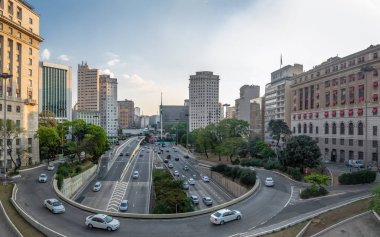 Viaduto görünümünden görünümünden 23 de Maio Avenue yapmak Cha (çay viyadük) - Sao Paulo, Brezilya