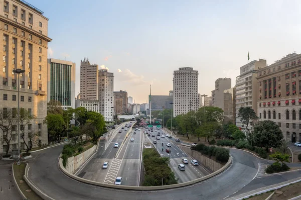 Vista Avenida Maio Desde Viaduto Cha Viaducto Del Sao Paulo — Foto de Stock