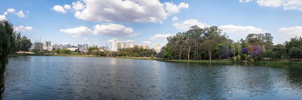 Panoramiczny Widok Jezioro Park Ibirapuera Sao Paulo Brazylia — Zdjęcie stockowe