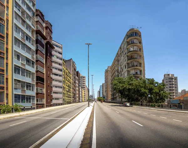 Autopista Elevada Conocida Como Minhocao Elevado Presidente Joao Goulart Sao — Foto de Stock