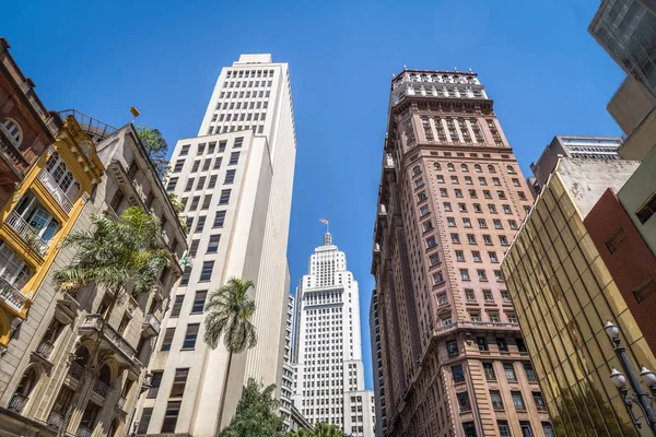 Downtown Sao Paulo Met Oude Banespa Altino Arantes Martinelli Gebouwen — Stockfoto