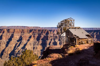 Kablo hava tramvay hattı benim noktada Guano - büyük kanyon Batı RIM, Arizona, ABD terk
