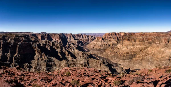 Panoramatický Pohled Grand Canyon Západ Rim Řeka Colorado Arizona Usa — Stock fotografie