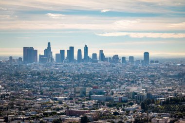 Downtown Los Angeles manzarası görünümü - Los Angeles, Kaliforniya, ABD