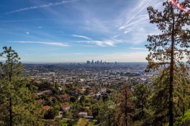Downtown Los Angeles manzarası görünümü - Los Angeles, Kaliforniya, ABD