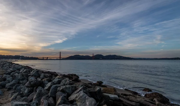 Strand Und Golden Gate Strand Bei Sonnenuntergang San Francisco Kalifornien — Stockfoto