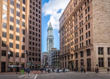 Boston, Amerika Birleşik Devletleri - 30 Kasım 2016: Boston binalar ve özel Hou
