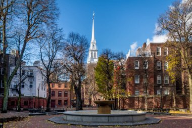 Paul Revere alışveriş merkezi ve eski Kuzey Kilisesi - Boston, Massachusetts, U