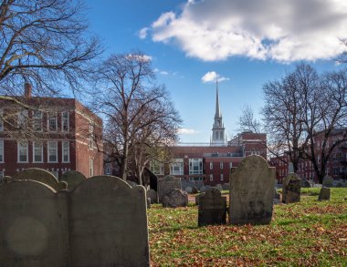 Boston, Amerika Birleşik Devletleri - 30 Kasım 2016: Copp'ın Hill gömme zemin cem