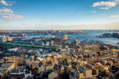 Aerial view of Boston from Bunker Hill Monument - Boston, Massac