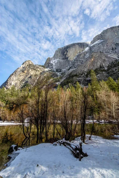 Mirror Lake Invierno Parque Nacional Yosemite California — Foto de Stock