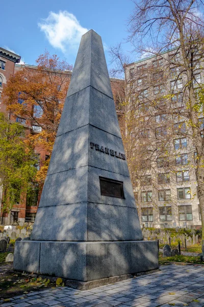 Boston Usa November 2016 Monument Benjamin Franklin — Stock Photo, Image