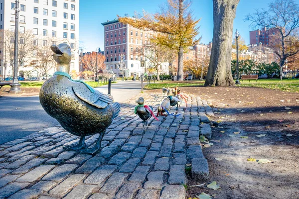 Boston Diciembre 2016 Estatuas Bronce Familia Duck — Foto de Stock