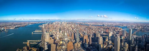 Vue Aérienne Panoramique Des Toits Manhattan Avec Hudson — Photo