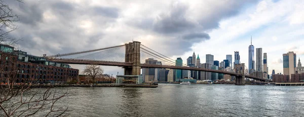 Brooklyn Bridge Manhattan Skyline New York Usa — Stock Photo, Image