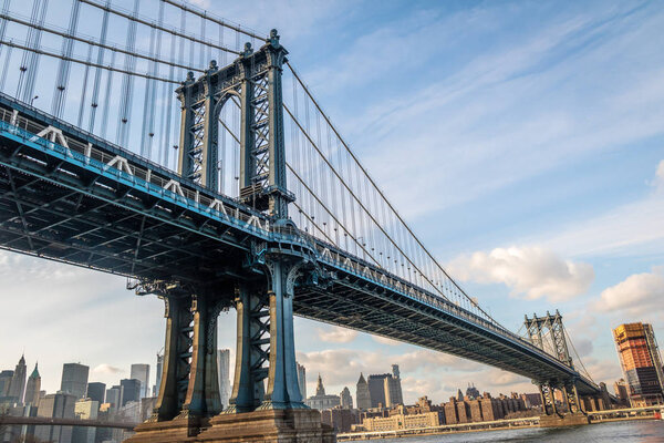 Manhattan Bridge and Manhattan Skyline - New York, USA