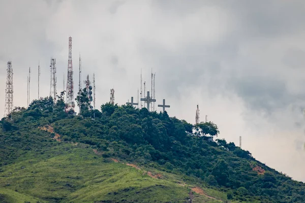 เขาสามกางเขน Cerro Las Intr Cruces แคล ฟอร โคลอมเบ — ภาพถ่ายสต็อก