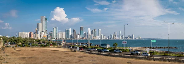 Panoramablick Auf Moderne Bocagrande Nachbarschaft Skyline Carta — Stockfoto