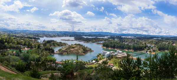 Panoramablick Auf Den Guatape Damm Penol Kolumbien — Stockfoto
