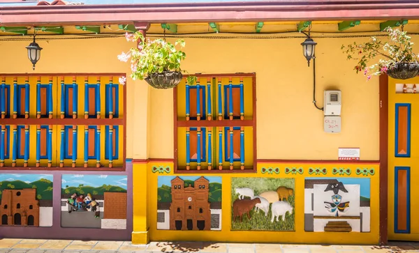 Färgglada Hus Guatapé Colombia — Stockfoto