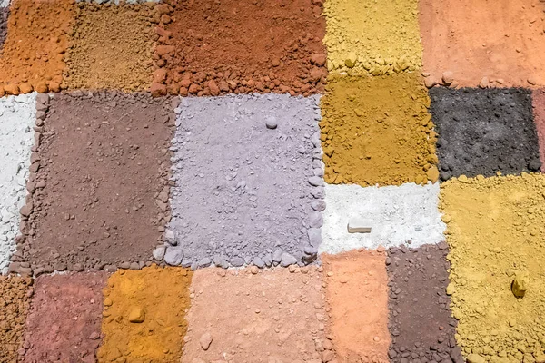 Textura Diferentes Colores Arcilla Seca Con Piedras — Foto de Stock