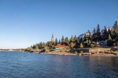 Bariloche manzarası ve Nahuel Huapi Gölü - Bariloche, Patagonia, Arjantin