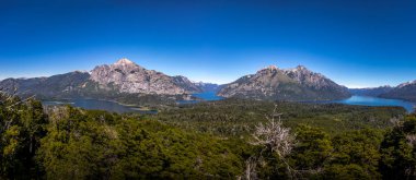 Hava panoramik Cerro Llao Llao bakış açısı - Bariloche, Patagonia, Arjantin