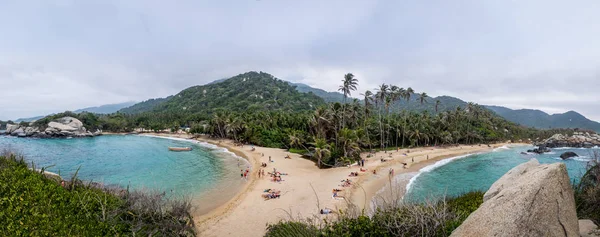 Vista Panorâmica Ambas Praias Cabo San Juan Tayrona Natura — Fotografia de Stock