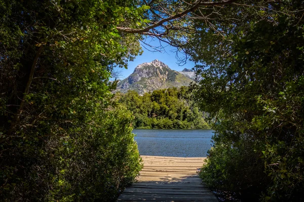 Utsikt Över Lago Escondido Gömd Sjö Circuito Chico Bariloche Patagonien — Stockfoto