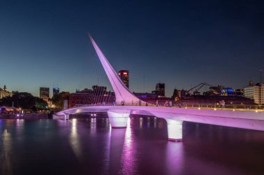 Womens Bridge (Puente de la Mujer) in Puerto Madero at night - Buenos Aires, Argentina