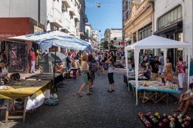 Buenos Aires, Argentina - Feb 03, 2018: Feria de San Telmo (San Telmo Market) - Buenos Aires, Argentina