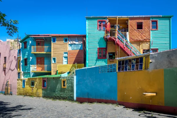Edifícios Coloridos Rua Caminito Bairro Boca — Fotografia de Stock