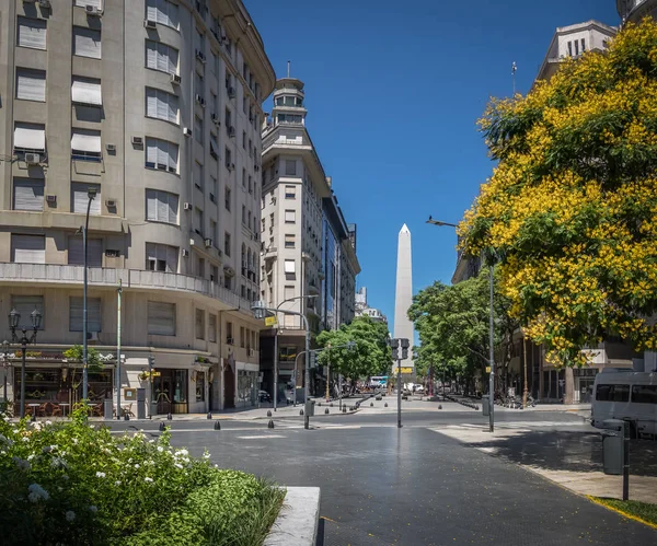 Vista Del Obelisco Desde Plaza Lavalle Buenos Aires Argentina — Foto de Stock