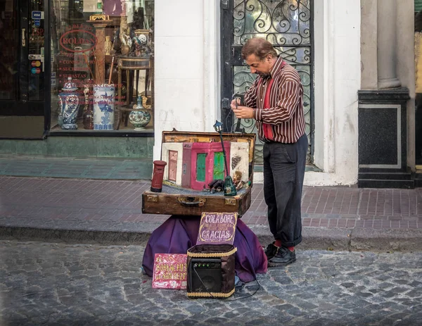 Buenos Aires Argentyna Luty 2018 Artysta Street Feria San Telmo — Zdjęcie stockowe