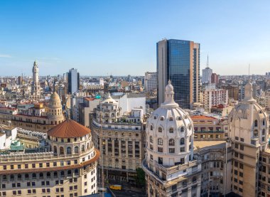 Havadan görünümü şehir Buenos Aires ve Bencich bina Dome - Buenos Aires, Arjantin