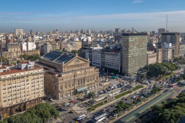 9 de Julio Avenue - Buenos Aires, Arjantin, havadan görünümü