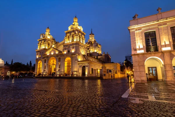 Kathedrale Von Cordoba Bei Nacht Cordoba Argentinien — Stockfoto