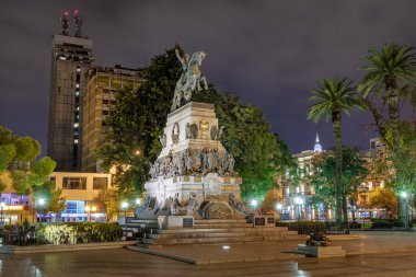 Plaza San Martin and San Martin Monument at night - Cordoba, Argentina clipart