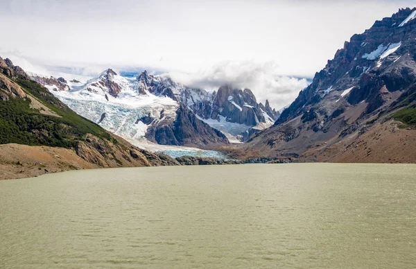 Cerro Torre Torre Lagoon Patagonii Chalten Argentyna — Zdjęcie stockowe