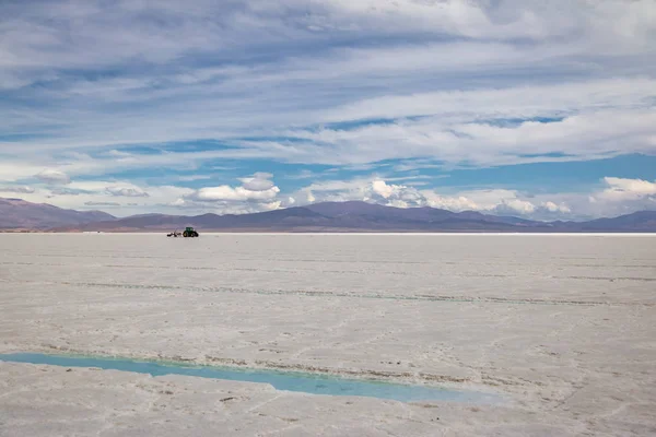サリナス グランデス塩フラット フフイ州 アルゼンチンの塩水プール — ストック写真