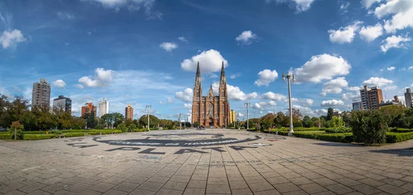 Vista Panorâmica Plaza Moreno Catedral Plata Plata Província Buenos Aires — Fotografia de Stock