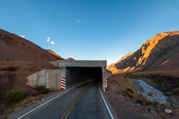 Tunnel Ruta Road Chile Argentina Cordillera Los Andes Mendoza Province — Stock Photo, Image