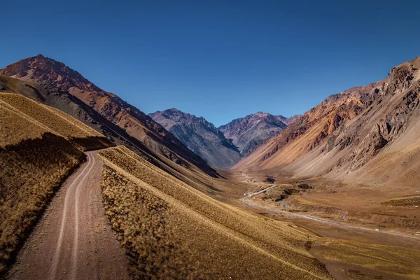 Βουνά Κοντά Στο Λος Penitentes Καλοκαίρι Στο Cordillera Los Andes — Φωτογραφία Αρχείου