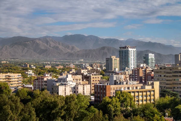 Vista Aérea Ciudad Mendoza Cordillera Los Andes Mendoza Argentina — Foto de Stock