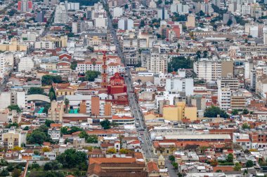 Salta City ve San Francisco Kilisesi - Salta, Arjantin havadan görünümü