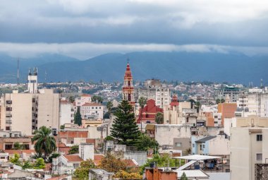 Salta City ve San Francisco Kilisesi - Salta, Arjantin havadan görünümü
