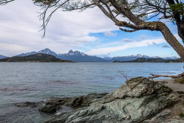 Patagonya 'daki Tierra del Fuego Ulusal Parkı' ndaki Lapataia Körfezi - Ushuaia, Tierra del Fuego, Arjantin
