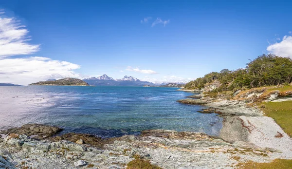 Panoramiczny Widok Zatokę Lapataia Tierra Del Fuego Narodowy Park Patagonii — Zdjęcie stockowe