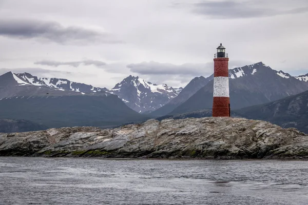 Les Eclaireurs Phare Rouge Blanc Canal Beagle Ushuaia Argentine — Photo