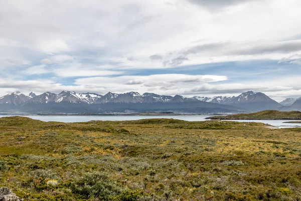 Vue Sur Île Les Montagnes Dans Canal Beagle Ushuaia Terre — Photo